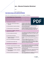 UDL Guidelines - Educator Evaluation Worksheet: Name of Evaluator: Kalley Kirkland