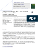 Analysis of Shape and Location Effects of Closely Spaced Metal Loss Defects in Pressurised Pipes 2016 Engineering Failure Analysis