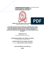 Factores Psicosociales Que Inciden en El Aprendizaje