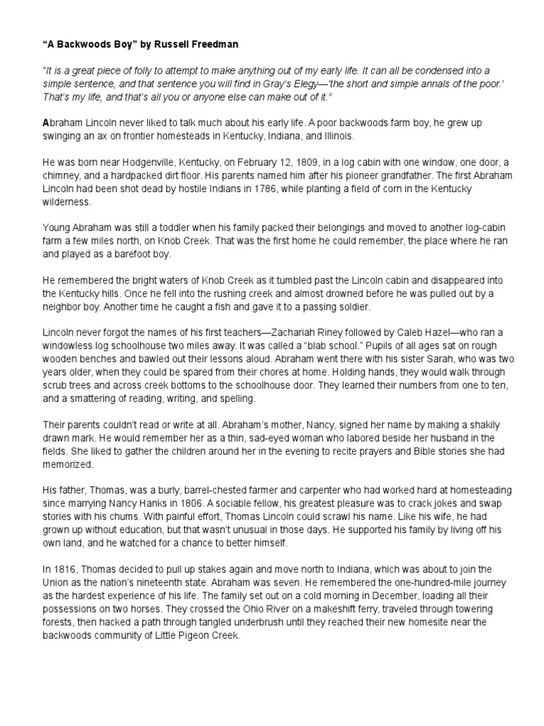 Short and Long Essay on Abraham Lincoln for School Students in English