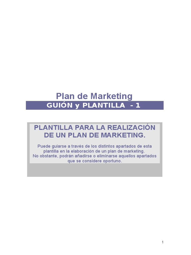 Plantilla para Plan de Marketing Efectivo | PDF | Producto (Negocio ...