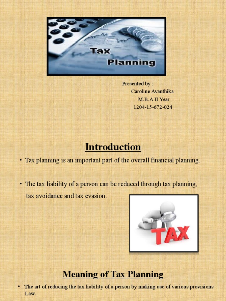 A PPT On Tax Planning | PDF