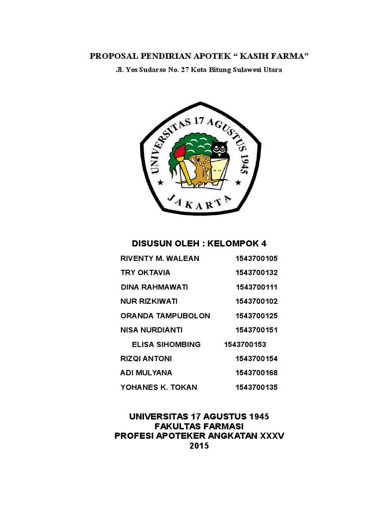 Proposal Apotek Kasih Pharma