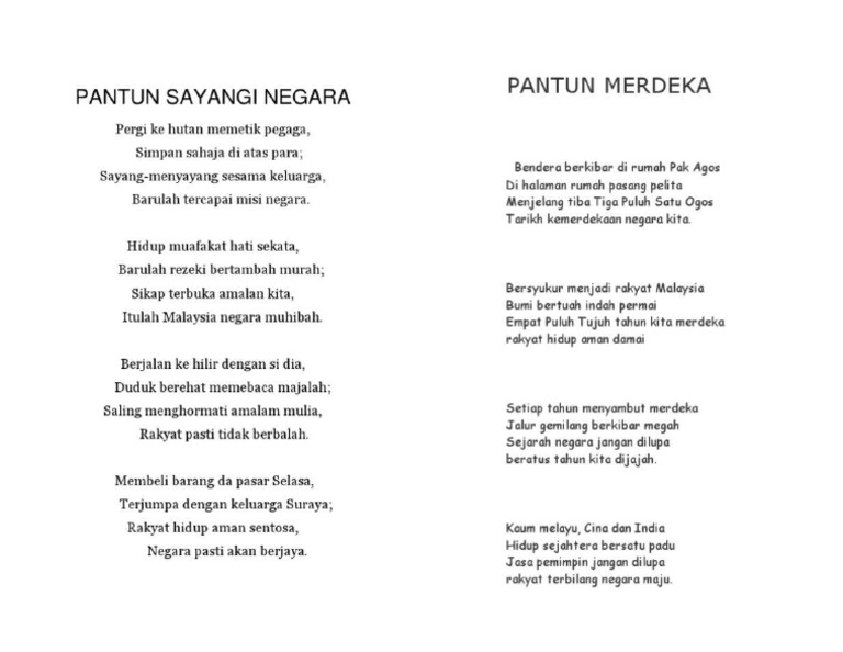 Pantun kemerdekaan