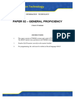 Paper 02 - General Proficiency: Information Technology