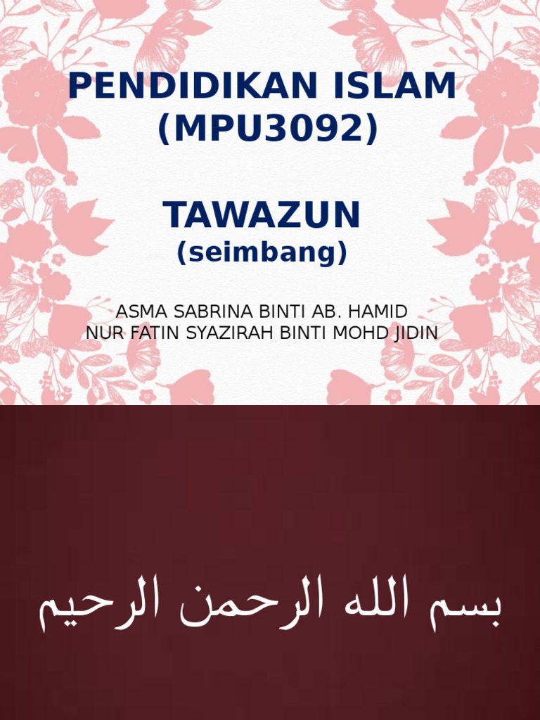 Prinsip Tawazun dalam Pendidikan Islam | PDF
