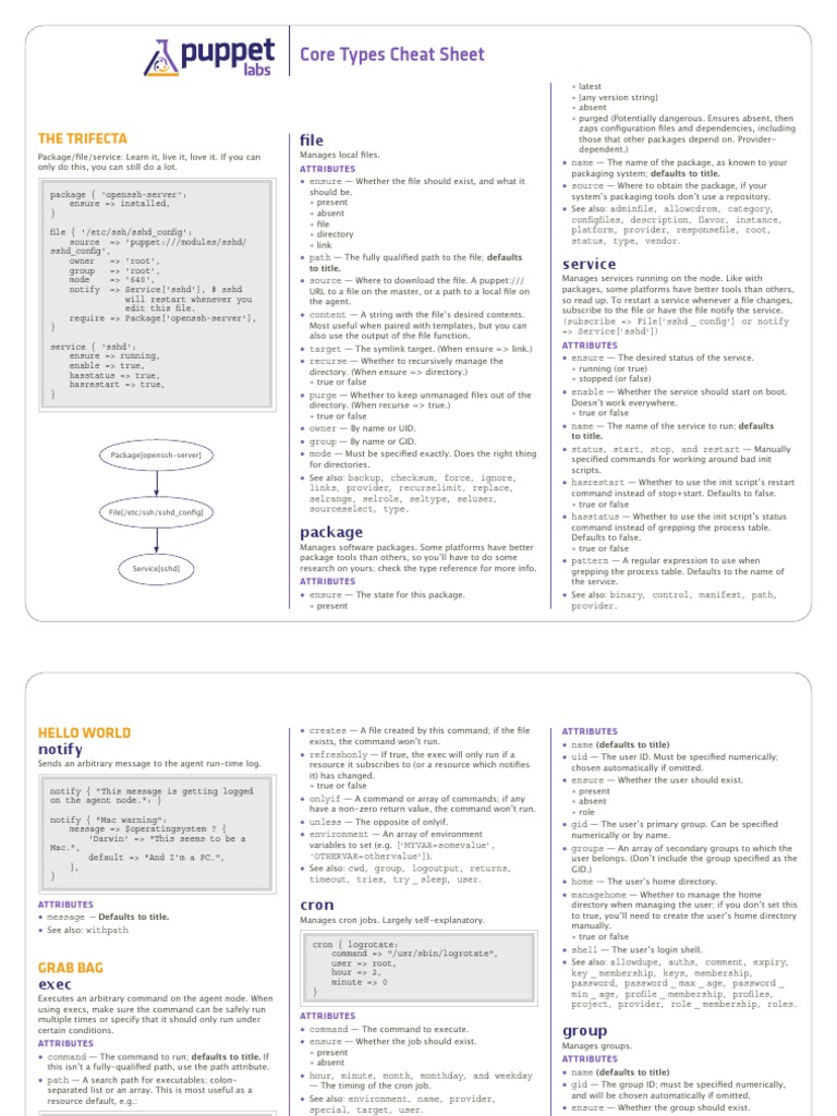 Puppet Core Types Cheatsheet PDF PDF