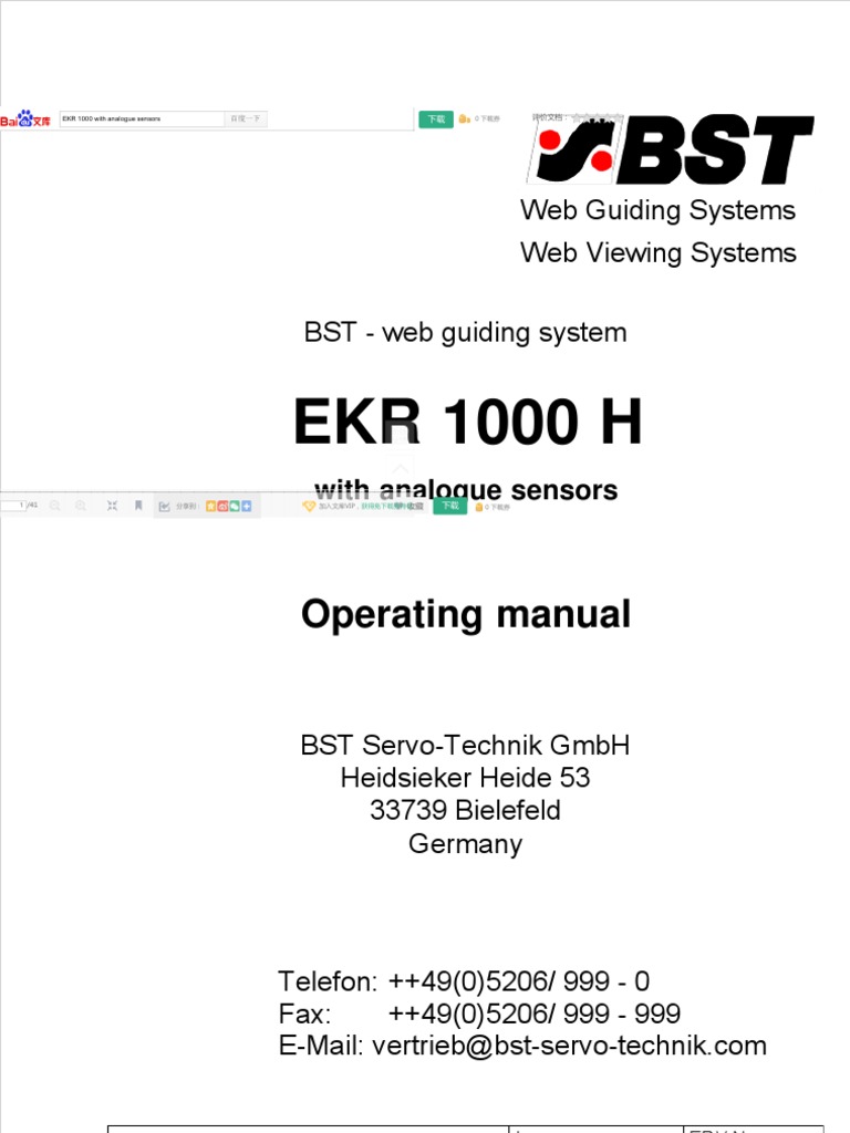 EKR 1000 With Analogue Sensors PDF | PDF