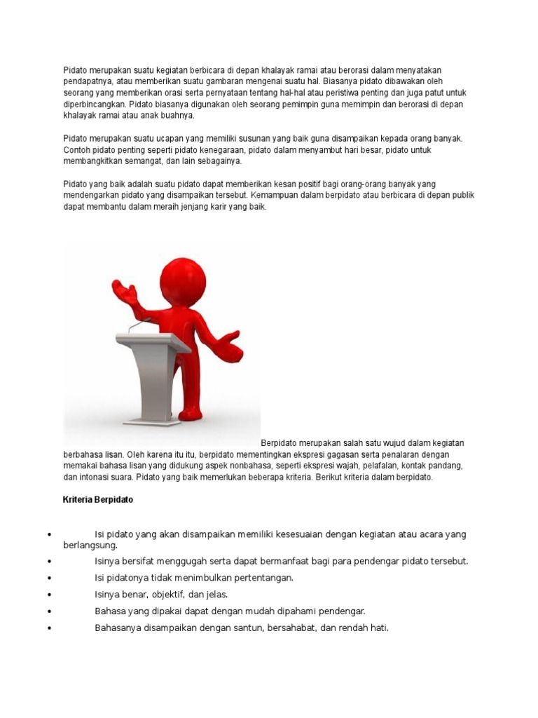 Pengertian Dan Tujuan Pidato Pdf