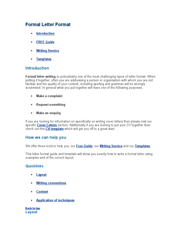 Formal Letter Format | PDF | Sir | Mrs.