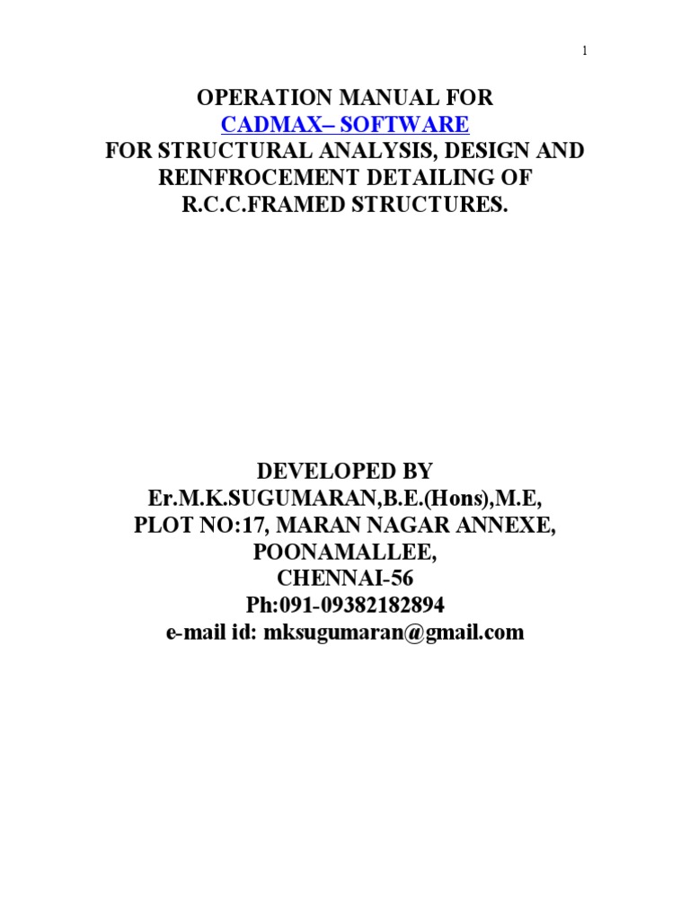 CADMAX Software User Manual | PDF | System Software | Software