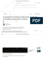 Corruption in Chinese Education Could Risk Australian Reputation - Lecturer