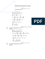 Practice Exercise Solutions Implicit Differentiation