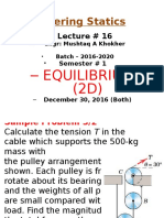 Lecture # 16-Equilibrium 2-d System (29!12!2016)