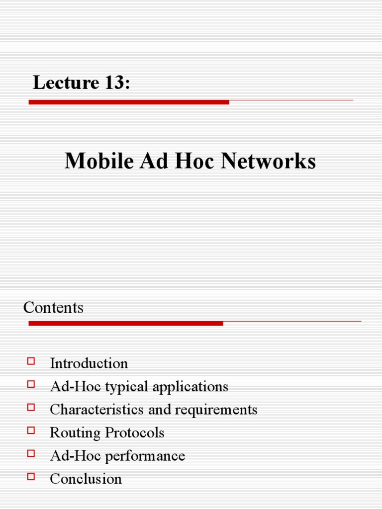 Mobile Ad Hoc Networks Overview | PDF | Routing | Wireless Ad Hoc Network