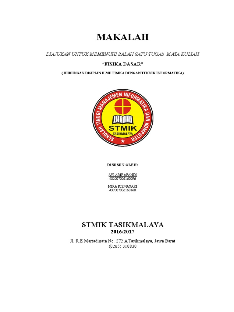 Tugas Makalah Fisika Dasar Dan Teknk Informatika