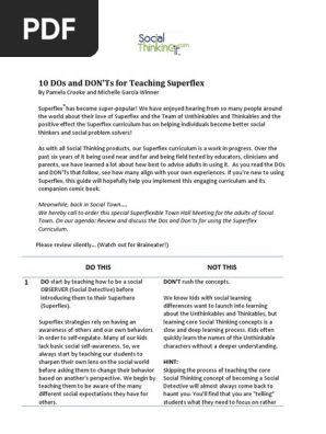 10 Dos And Donts For Teaching Superflex 2015 Curriculum