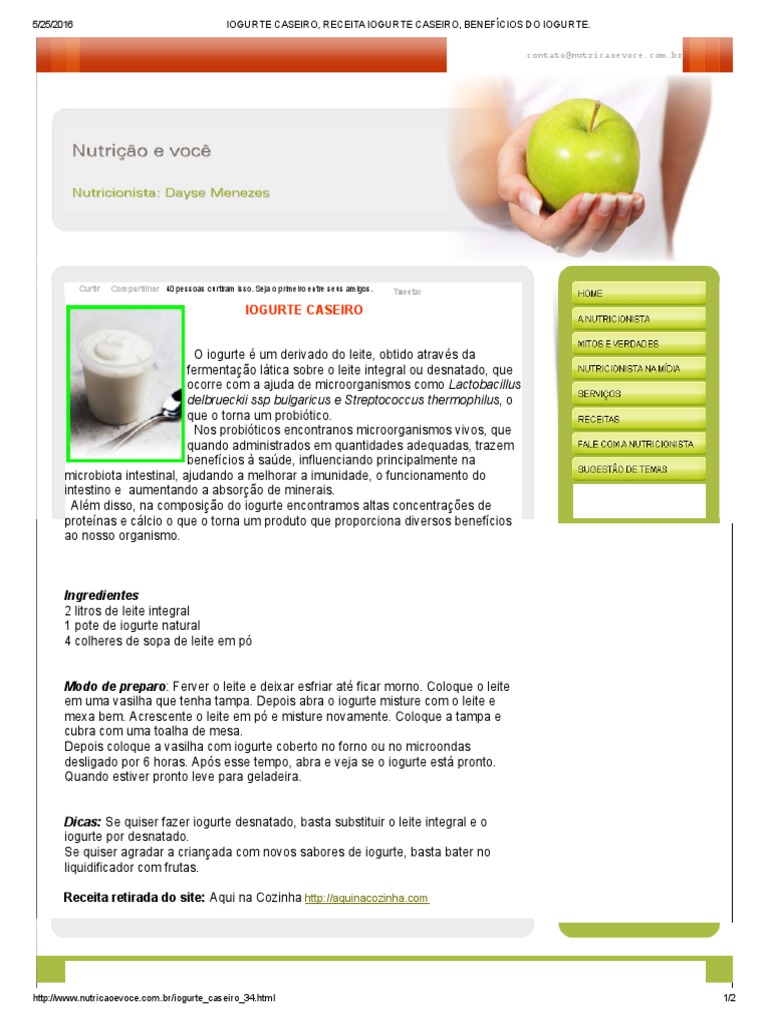 Qual E O Papel Do Iogurte Natural Nessa Atividade Explique