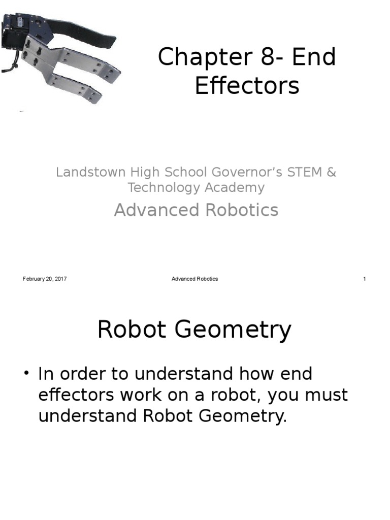 Chapter 8 End Effectors PDF Actuator Pneumatics