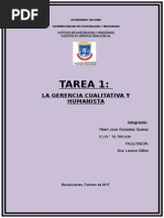 La Gerencia Cualitativa y Humanista