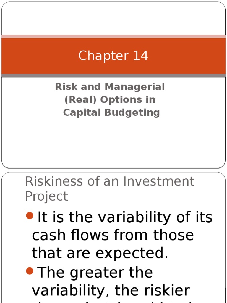 Chapter 14risk& Managerial Options in Capital Budgeting | PDF | Risk ...