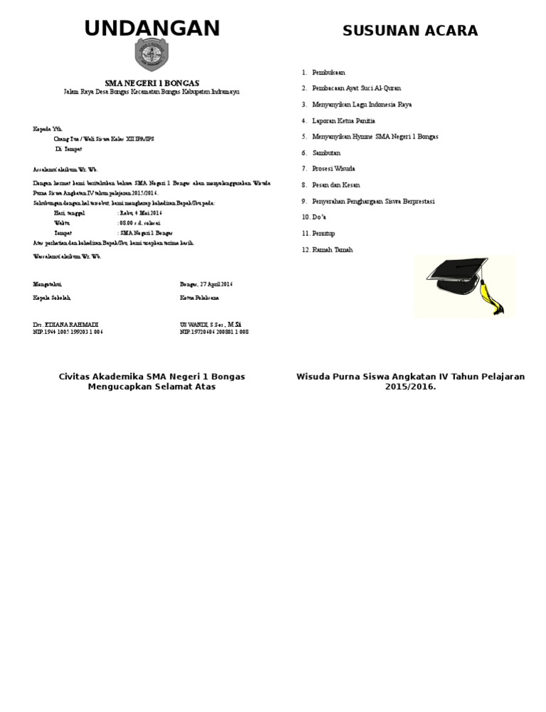 51 Contoh Undangan Wisuda Purna Siswa Gratis Terbaru