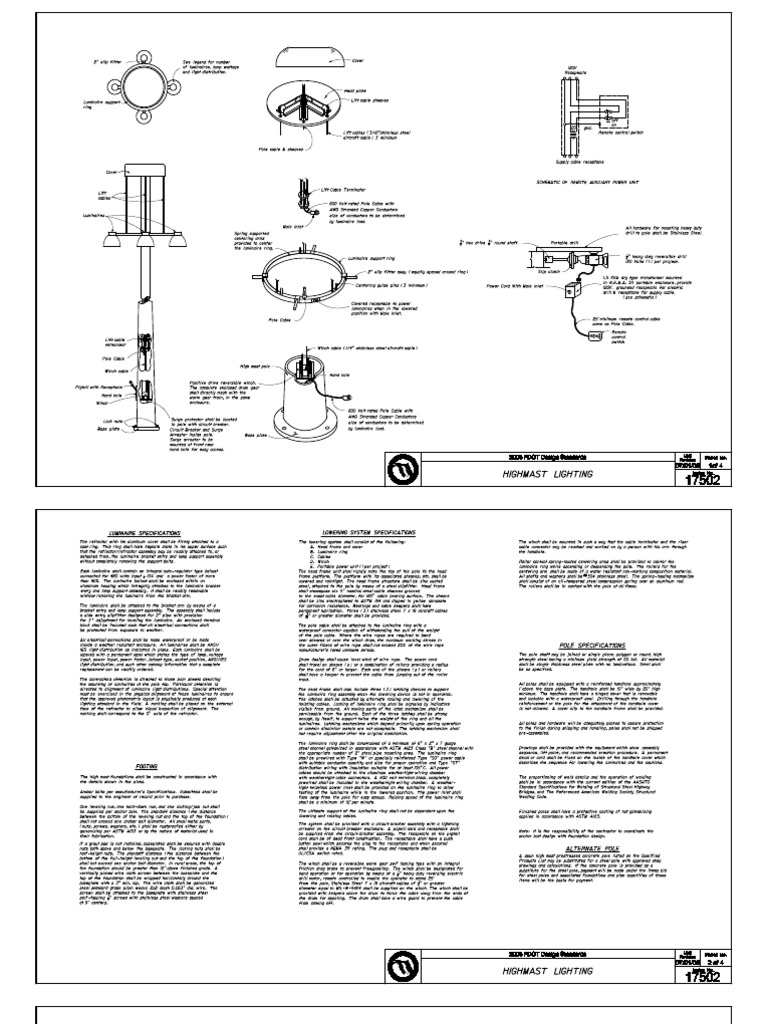 High Mast Lighting System Components | PDF | Wire | Electrical Connector