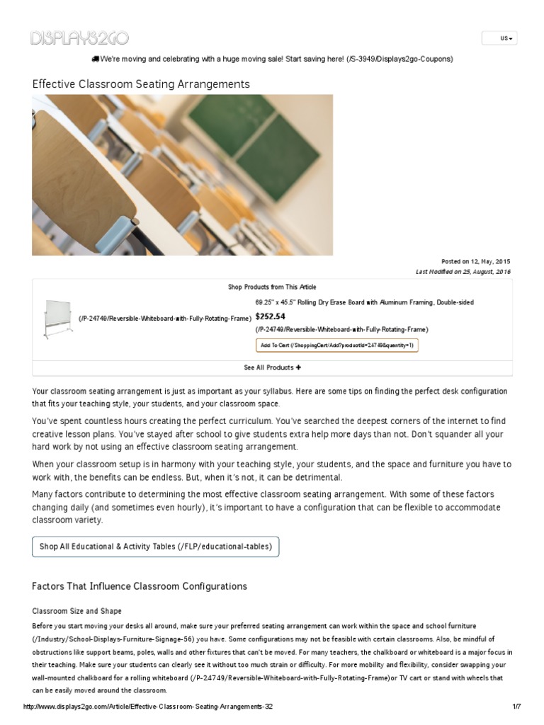 Tips For The Most Effective Classroom Seating Arrangement | PDF ...