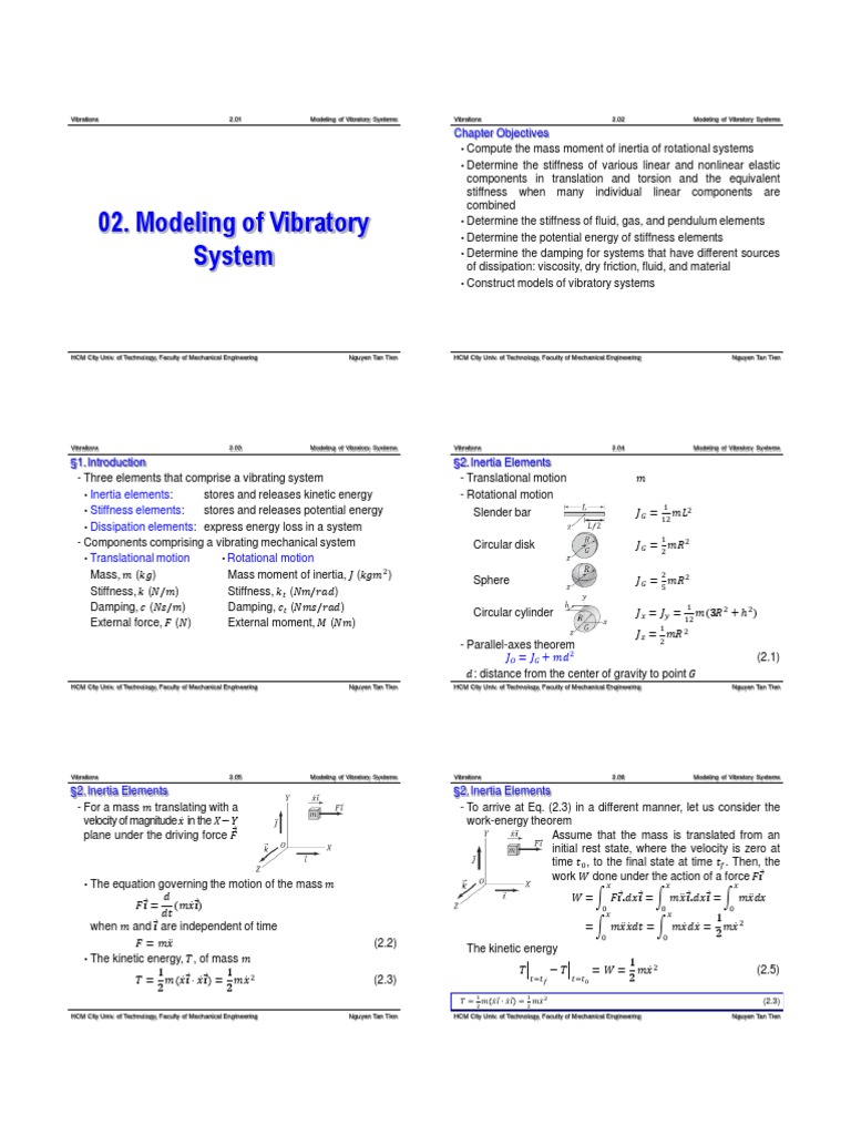 Ch.02 Modeling of Vibratory Systems | PDF | Bending | Beam (Structure)