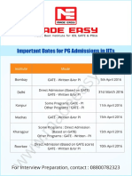 Important Date - IITs Admision 2016 - 151 PDF