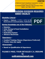 Electrical Training Division Requires Guest Faculty: Eligibility Criteria