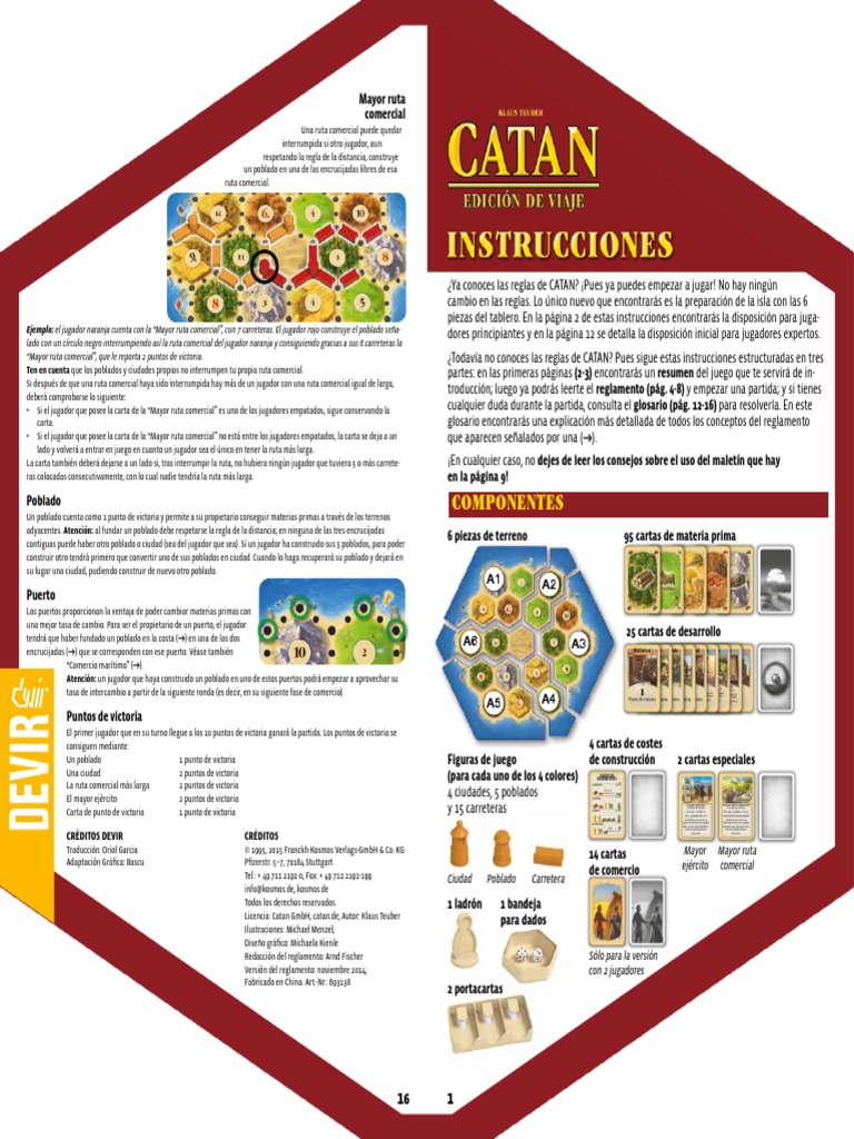 Catan Edicion Viaje Manual PDF | PDF | Comercio | Los bosques