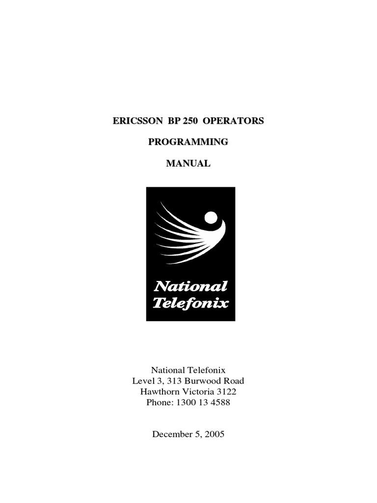 Ericsson_BP_250.pdf | Voicemail | Telephone