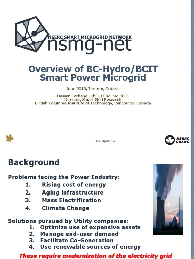 BCIT Smart Microgrid Overview | PDF | Distributed Generation | Smart Grid