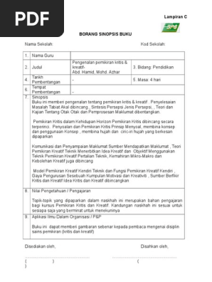 Contoh Sinopsis Buku Untuk LADAP  PDF