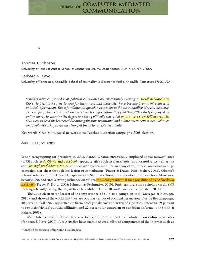 Johnson Et Al-2014-Journal of Computer-Mediated Communication | PDF ...