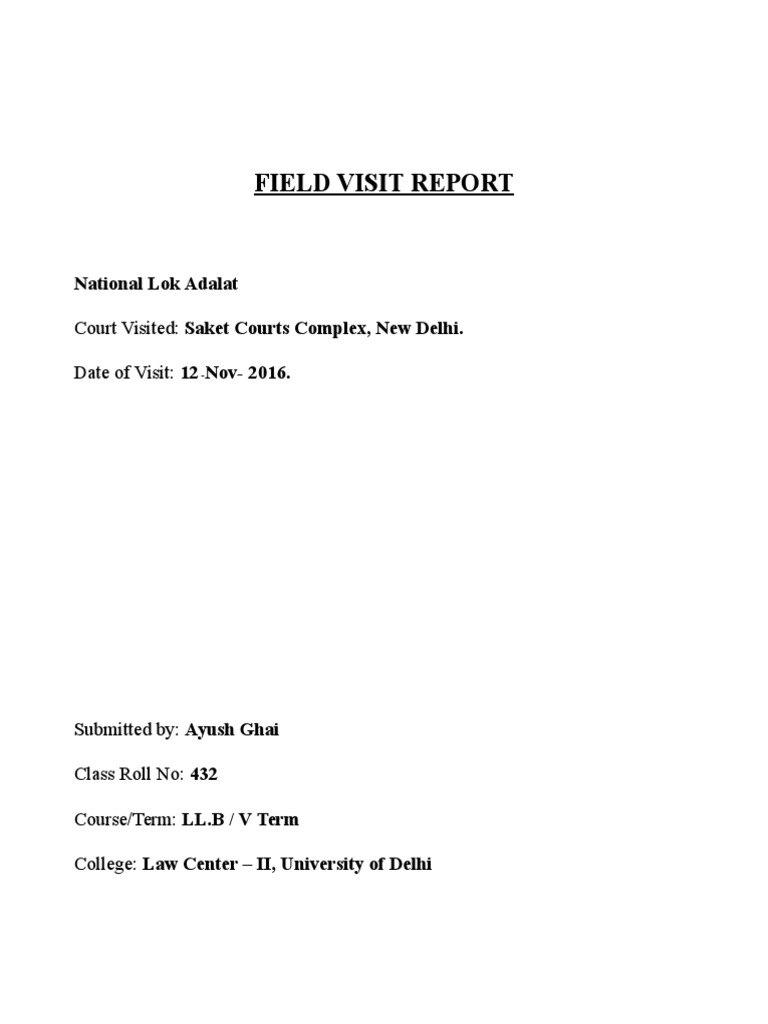 Field Visit Report PDF Loans Government