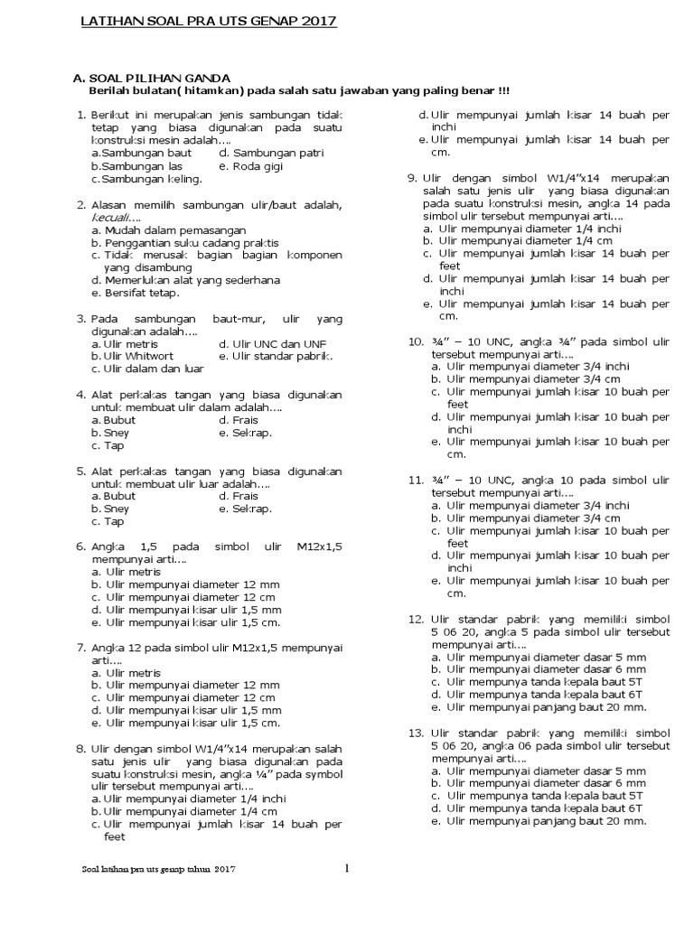 101 Contoh Soal Akding Teknik Lingkungan Berbagi