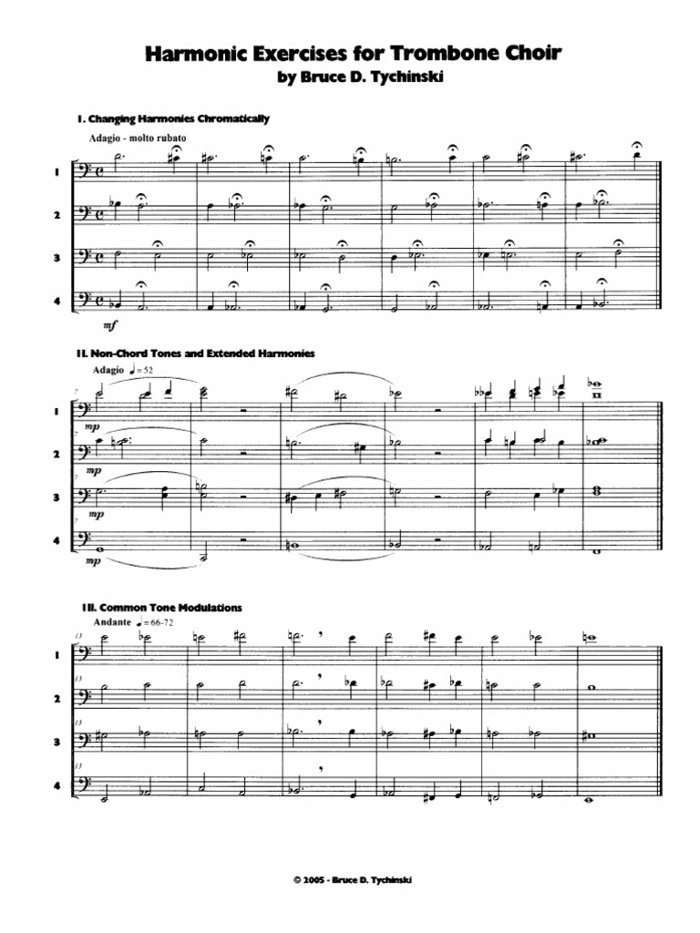 Harmonic Exercises For Trombone Choir PDF