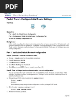 6.4.1.3 Packet Tracer - Configure Initial Router Settings