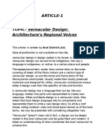Summary of Vernacular Design Architecture's Regional Voices