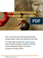 Bolehkah Menguasai Tenaga Dalam Tanpa Bimbingan Guru