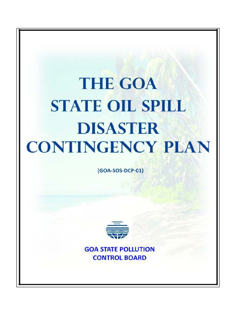 The Goa State Oil Spill Disaster Contingency Plan PDF Oil Spill Coast