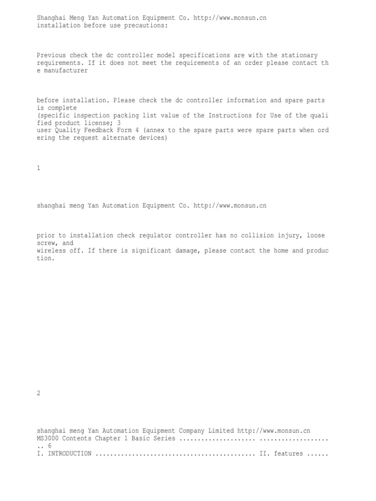 MS3000 Series DC Pressure Unit Guide | PDF | Power Supply | Switch
