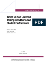 Timed Versus Untimed Testing Conditions and Student Performance