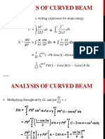 Analysis of Curved Beam: - To Calculate Deflection, Writing Expression For Strain Energy