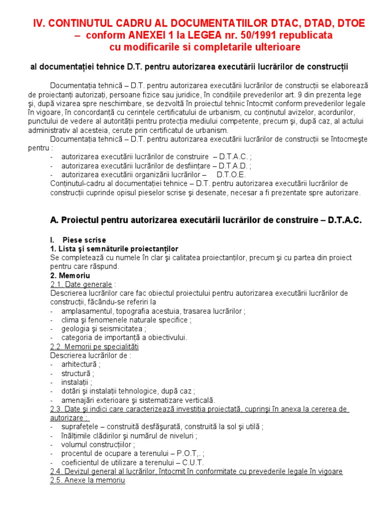 Continutul DTAC DTAD DTOE PDF | PDF