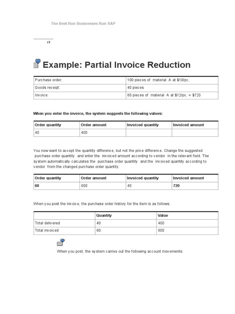 Example - Partially Reduce Invoices - Logistics Invoice Verification ...