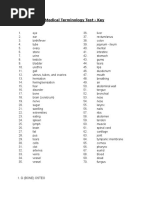 Medical Terminology Test - Key