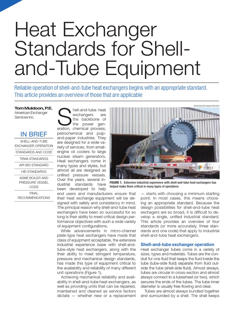 Heat Exchanger Standards For Shell AndTube Equipment PDF Heat Exchanger Boiler